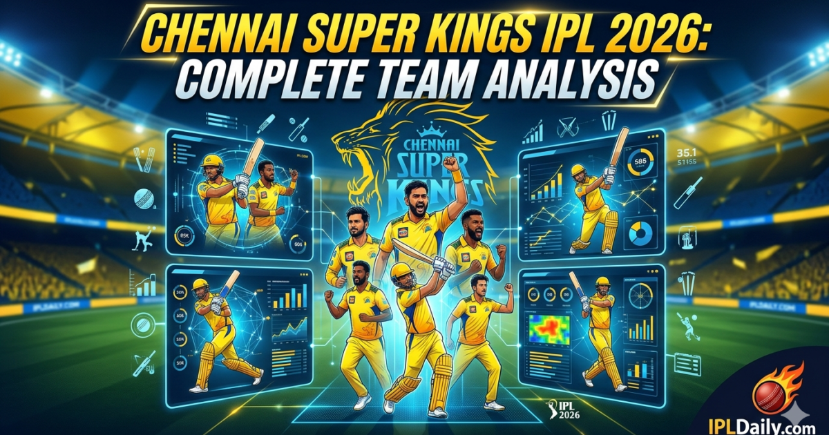Chennai Super Kings IPL 2026: Complete Team Analysis, Squad, Stats & Playoff Chances