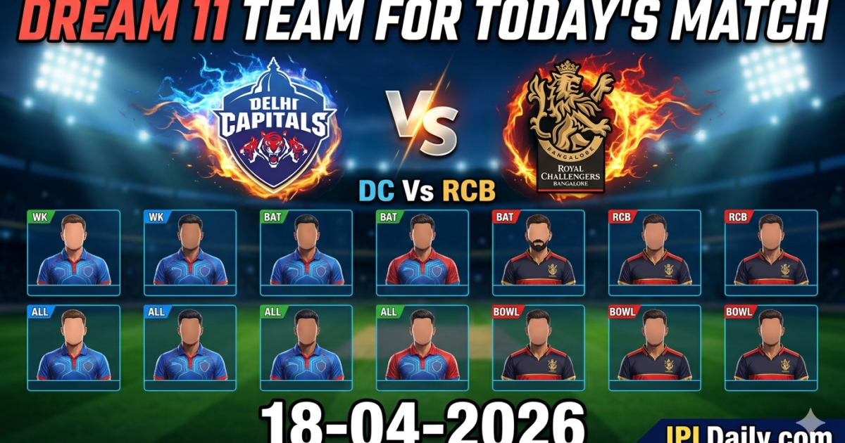 DC vs RCB Dream11 Team Today: Best Fantasy XI, Captain & Vice-Captain Picks for IPL 2026 Match 26 — April 18, 2026