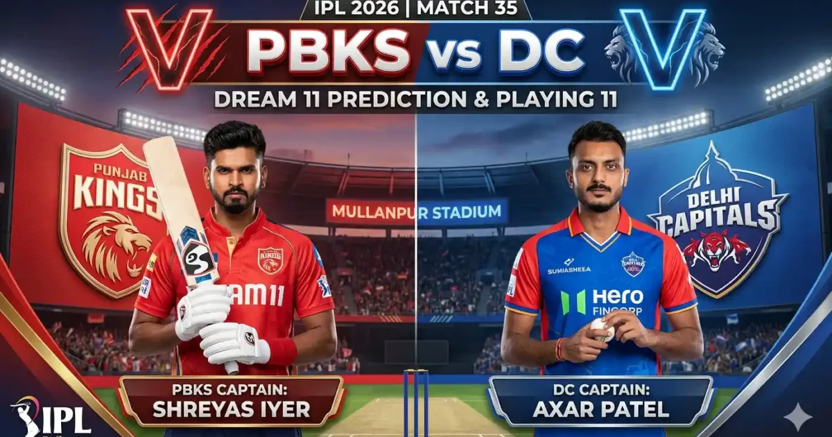 PBKS vs DC Dream11 Prediction Match 35 IPL 2026 – Best Fantasy Team, Captain Picks & Winning Tips