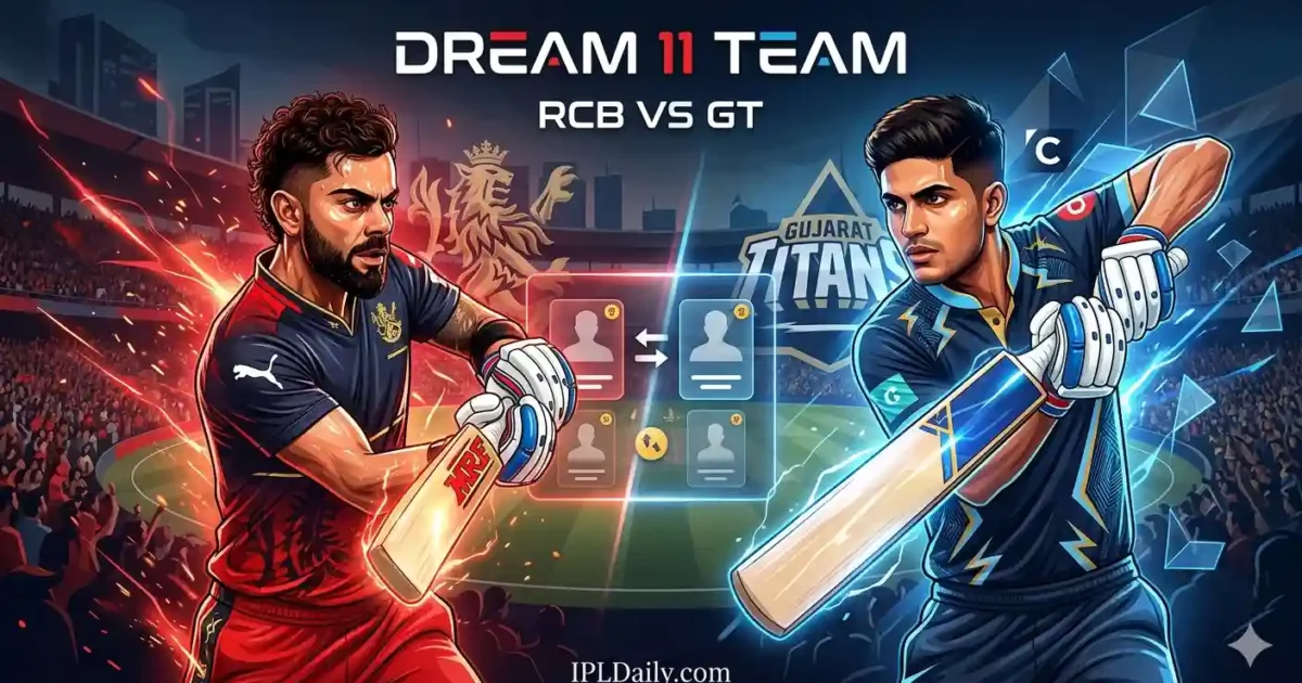 RCB vs GT Dream11 Prediction Today, Playing 11 & Pitch Report