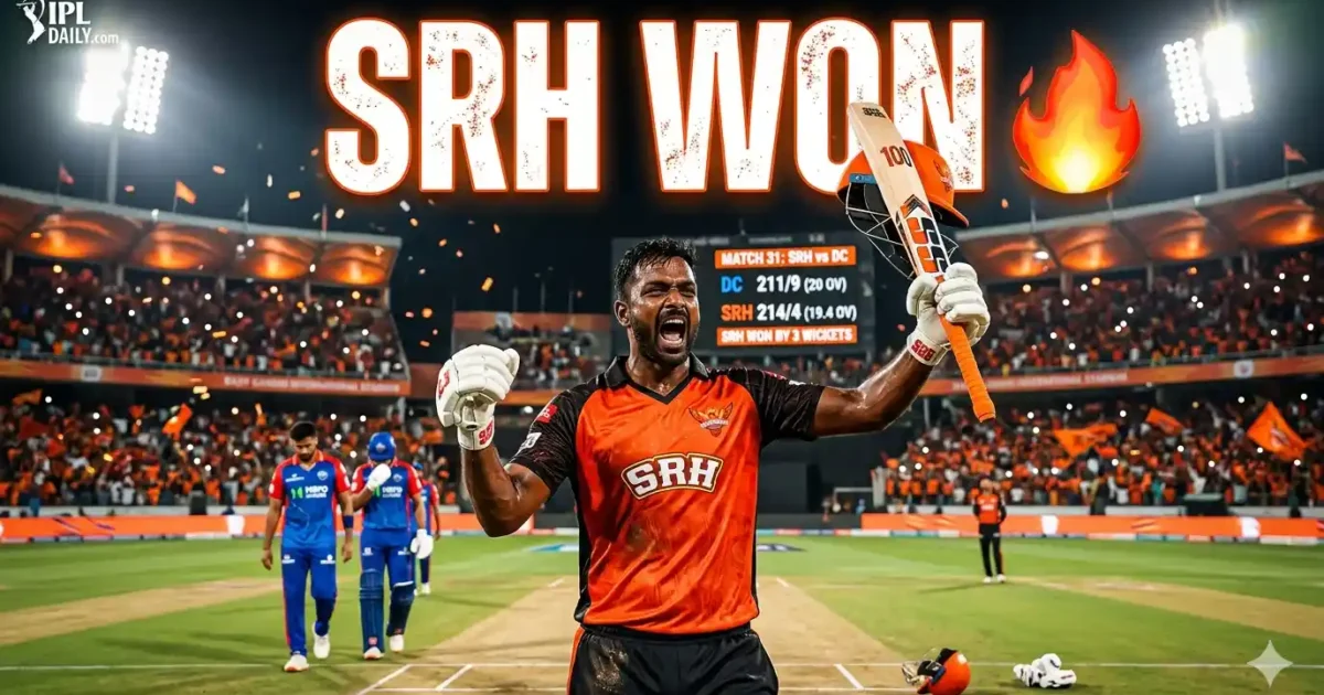 SRH vs DC Result IPL 2026: Who Won Today Match 31?