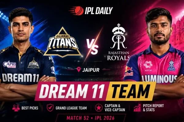 GT vs RR Dream11 Prediction Today Match 52 IPL 2026