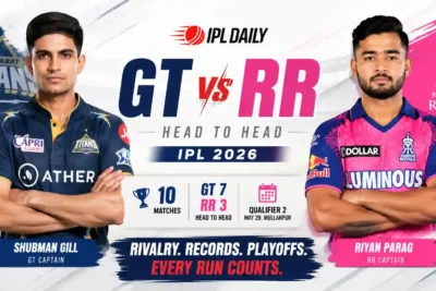 GT vs RR Head to Head IPL 2026: Gill vs Parag in Qualifier 2