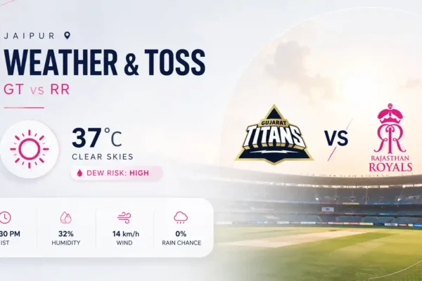 GT vs RR Weather Today Evening: Jaipur Dew & Toss Report