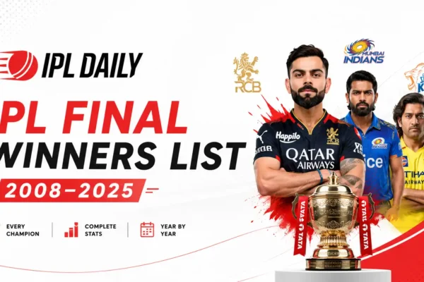 IPL Final Winners List 2008-2025: Complete Champions, Runners-Up & Records