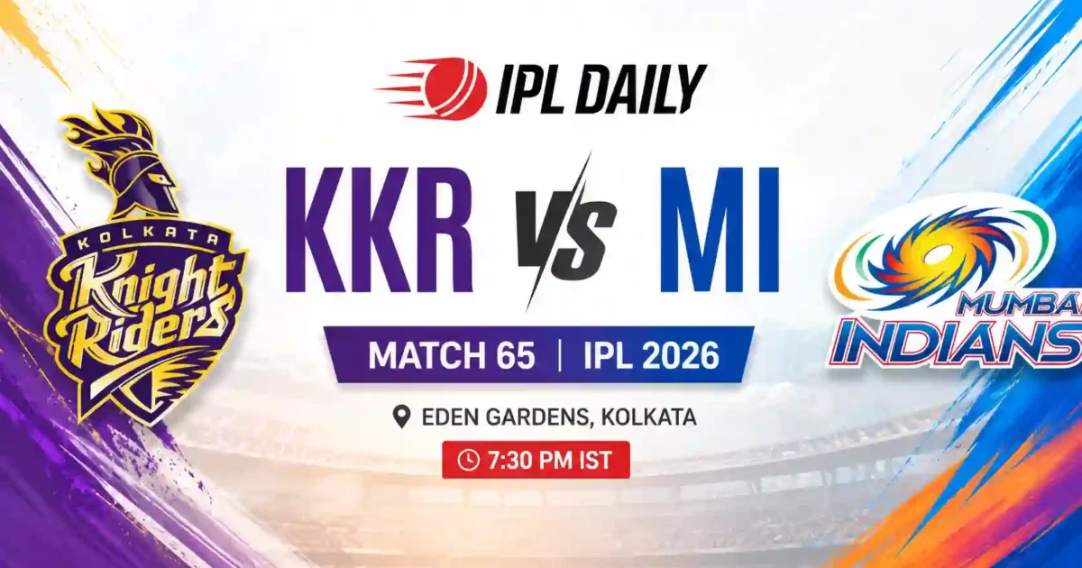 KKR vs MI Dream11 Prediction Today Match 65 IPL 2026: Best Fantasy Team