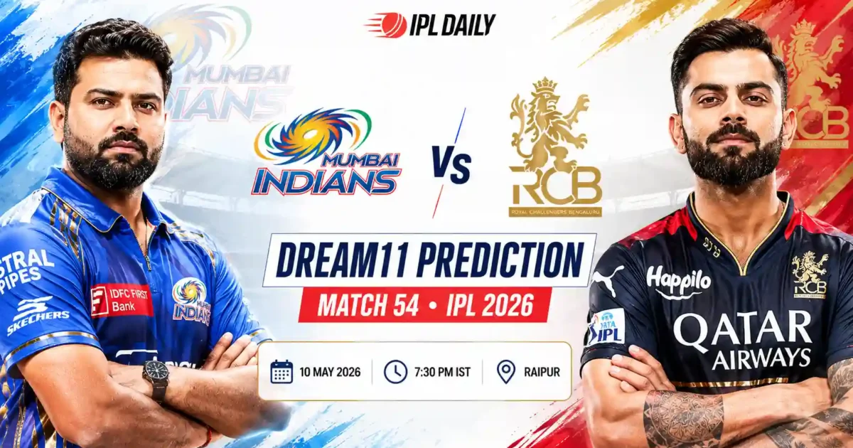 MI vs RCB Dream11 Prediction Today Match 54 IPL 2026