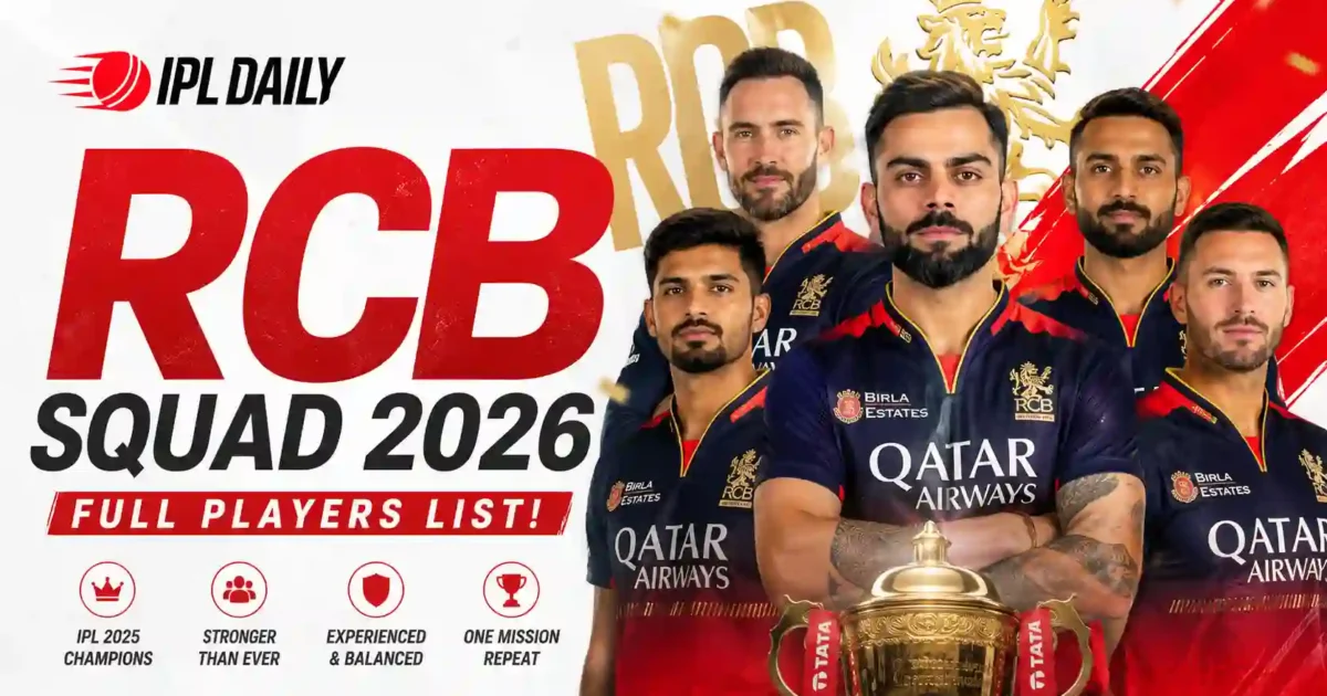 Royal Challengers Bengaluru Squad 2026 — Full Players List, Captain & Team Analysis