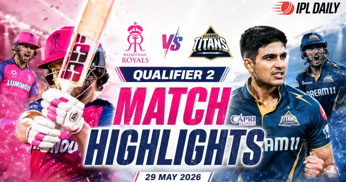 RR vs GT Qualifier 2 Highlights IPL 2026: Gill’s Stunning Century Crushes RR and Sends GT Into Final