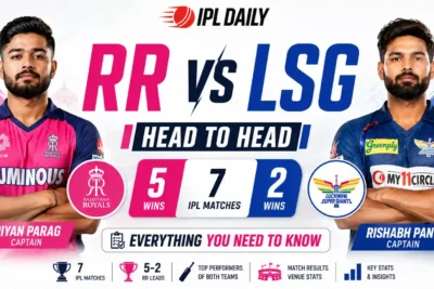 RR vs LSG Head to Head: Complete IPL Record & Stats (2026)