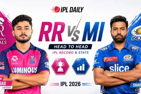RR vs MI Head to Head Record in IPL 2026: Full Stats & History