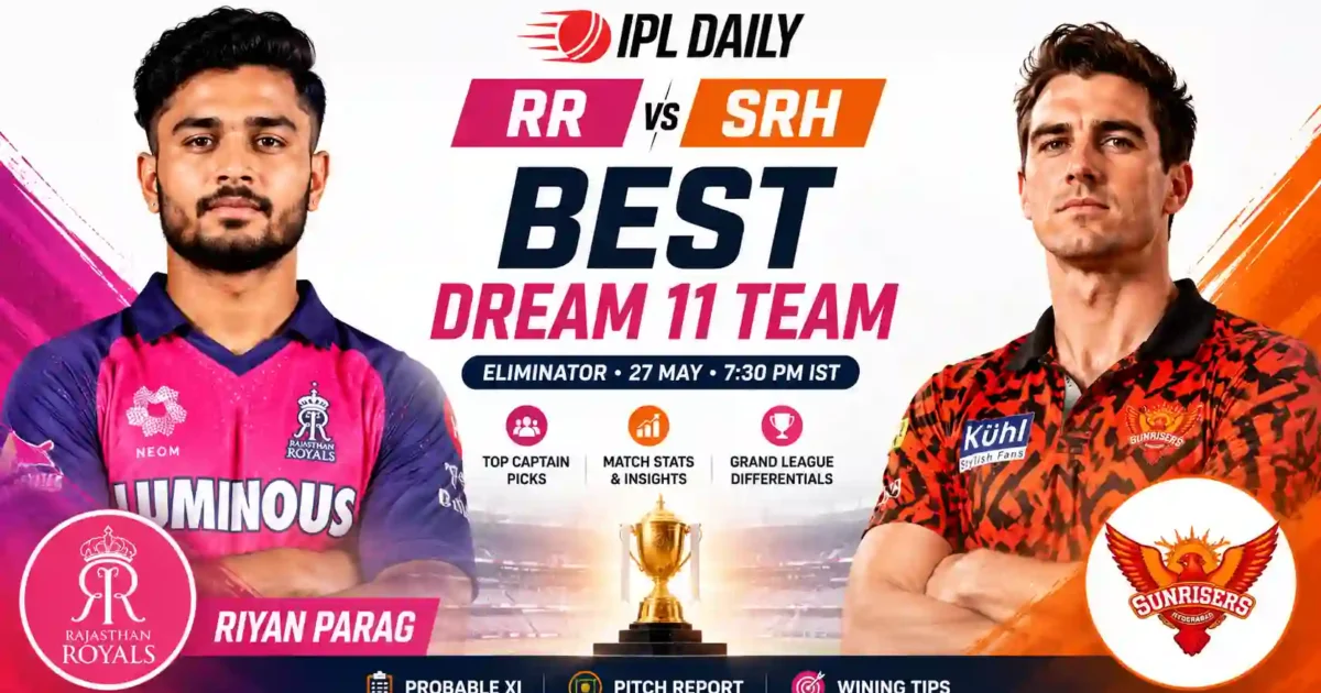 RR vs SRH Dream11 Prediction Eliminator: Best Team, Captain Picks & Pitch Report