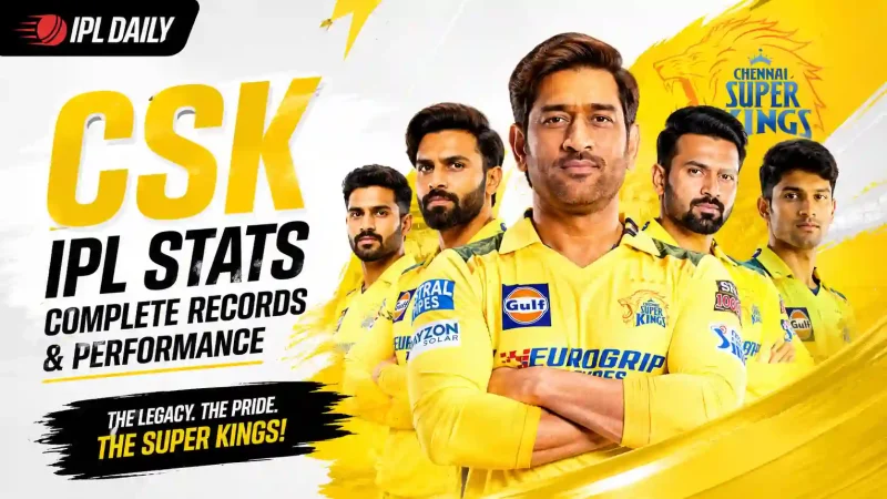CSK IPL Stats: Complete Chennai Super Kings Records, Titles, Wins, Players & Performance (2008–2026)