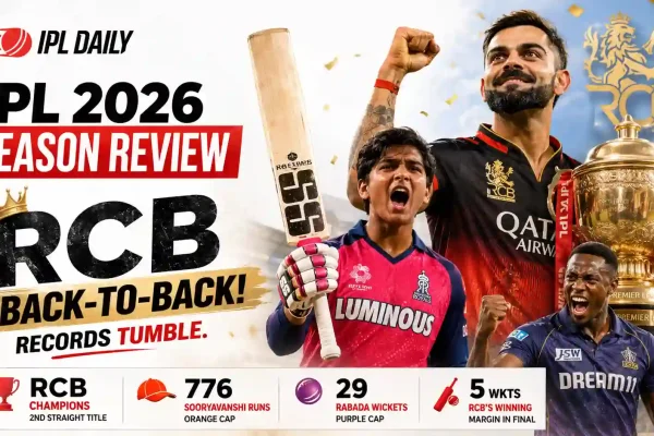 IPL 2026 Season Review: RCB Win Back-to-Back Titles, Vaibhav Sooryavanshi’s Historic Record-Breaking Season Stuns Cricket World