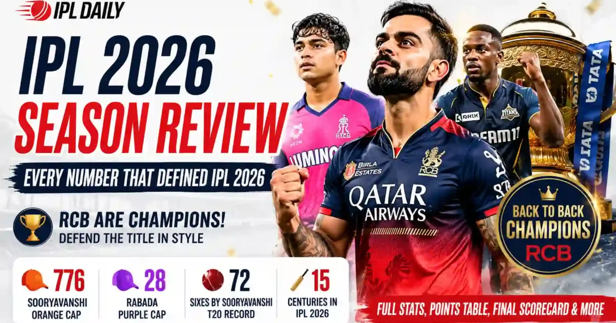 IPL 2026 Stats & Records: RCB Win Title, Kohli Shines, Sooryavanshi Breaks T20 History
